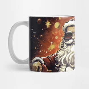 Badass Santa Claus on black background Mug